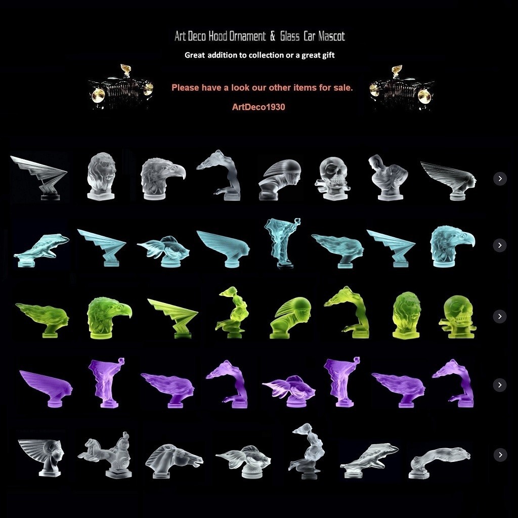 Art Deco Hood Ornament ' Chrysis ' Glass Sculpture 1930' H.Hoffmann by Lalique