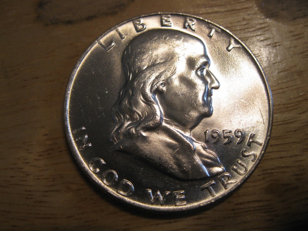 1959 D Franklin Silver Half Dollar Gem BU!!