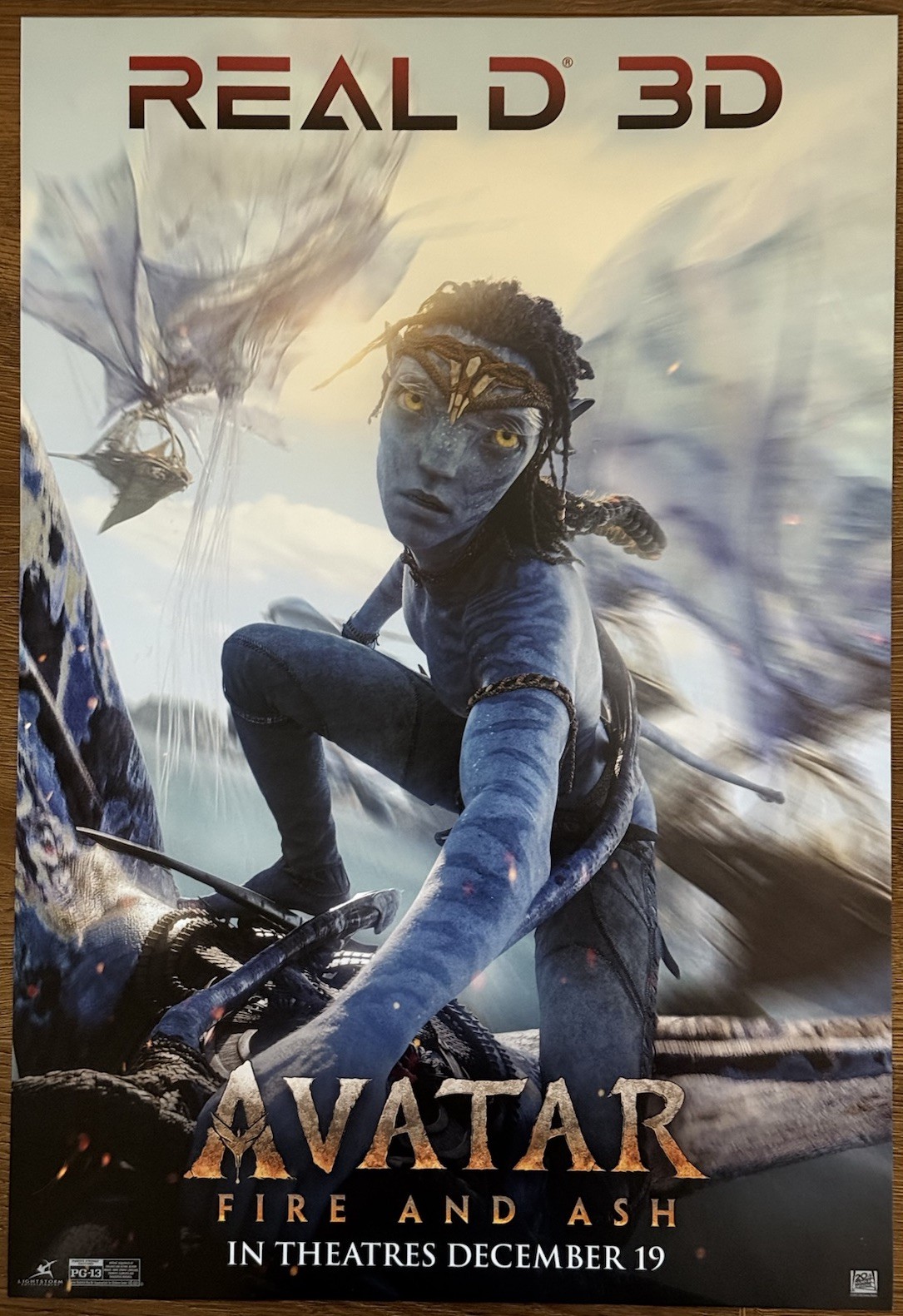 Three Avatar Fire & Ash Posters AMC Real D 3D Exclusive 13x19 James Cameron
