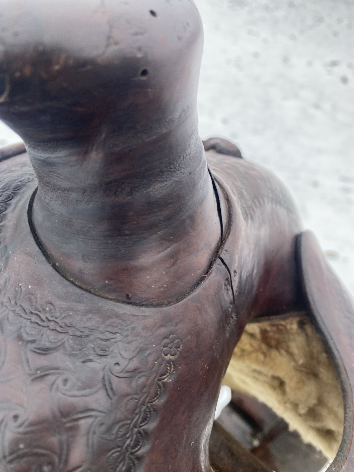 Antique/Vintage 14.5" Texas Tanning / TexTan slick seat roping saddle