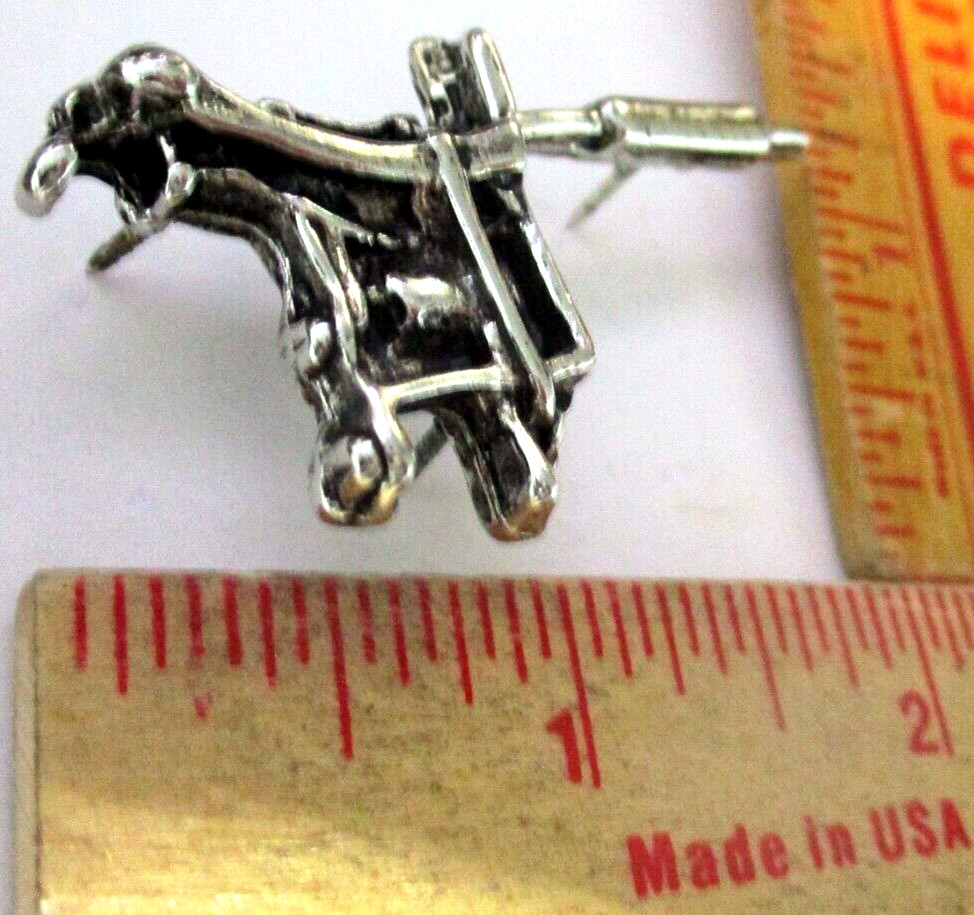 Tattoo gun pin vintage collectible old pinback jewelry "Body Art" memorabilia