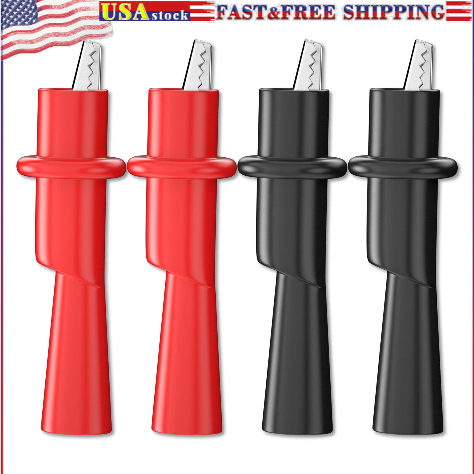 Multimeter Push on Alligator Clip Insulated Crocodile Clamp for Electrical Test