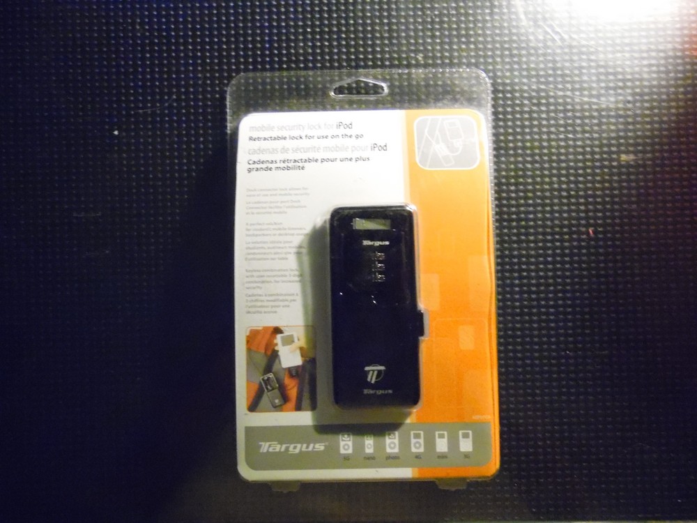 Targus Lock for iPod Mobile Security lock New Sealed ASPO7CA, UPC 092636225544