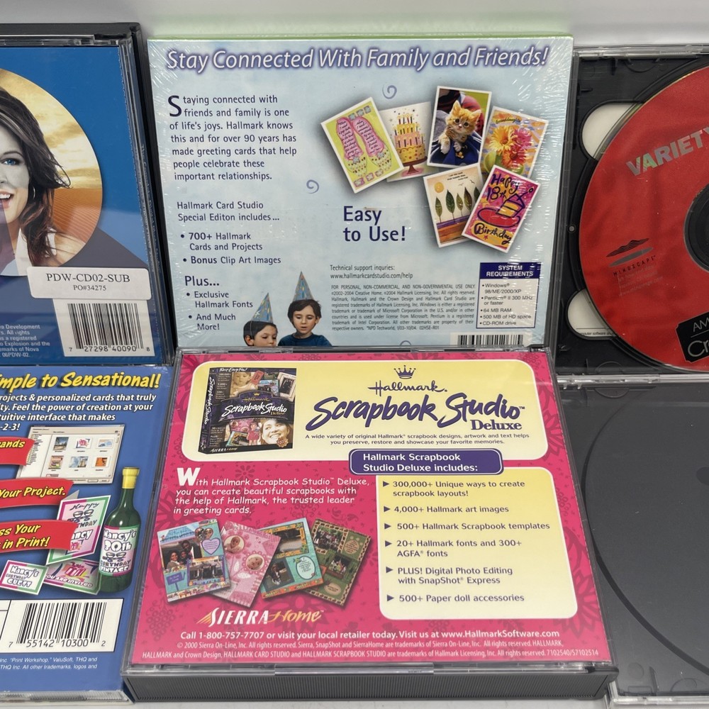 Windows 95 Art Lot PC CD-ROM Software Creative Hallmark Cards & Photo Studio