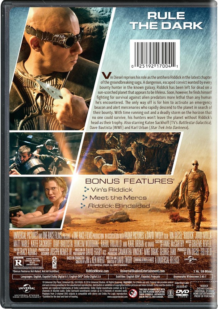 Riddick DVD Vin Diesel NEW