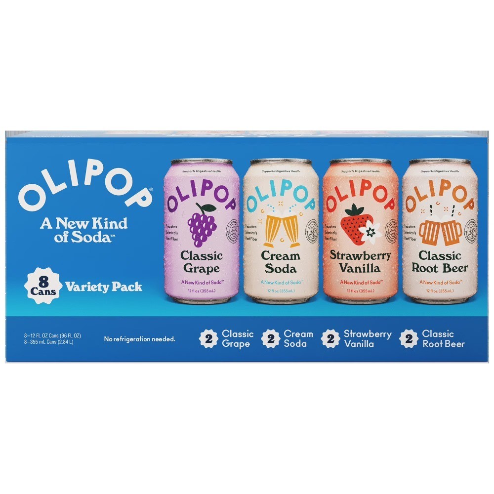 Prebiotic Soda, Variety Pack, 12 fl oz, 8 Pack
