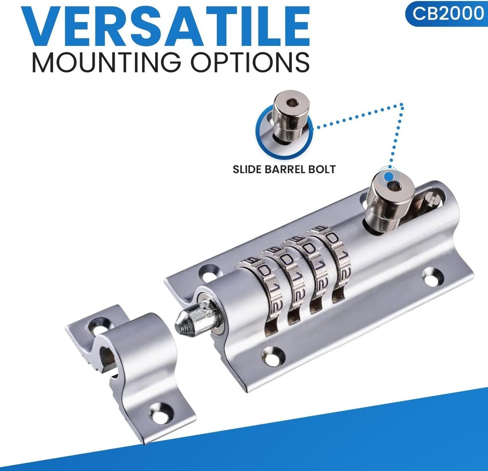 Chrome Finish Combination Latch - Childproofing Solution