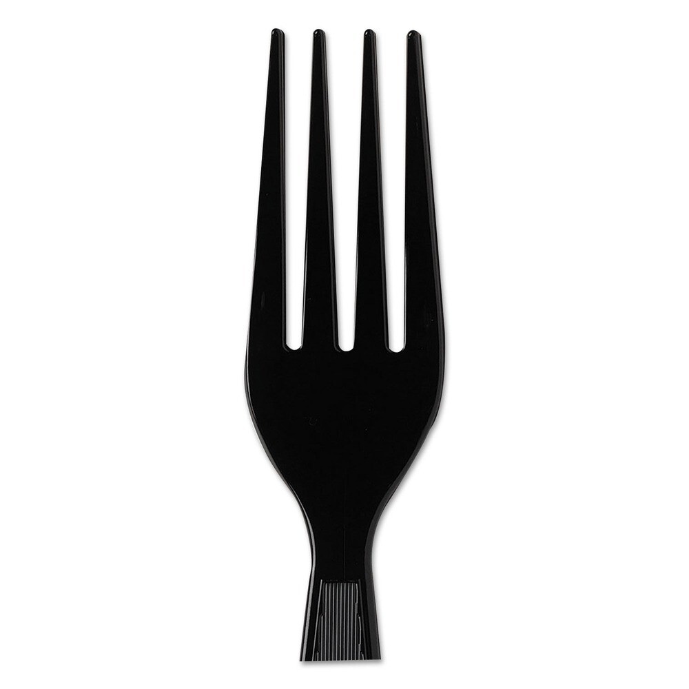 Dixie FH517 Heavyweight Plastic Cutlery Forks - Black (1000/Carton) New