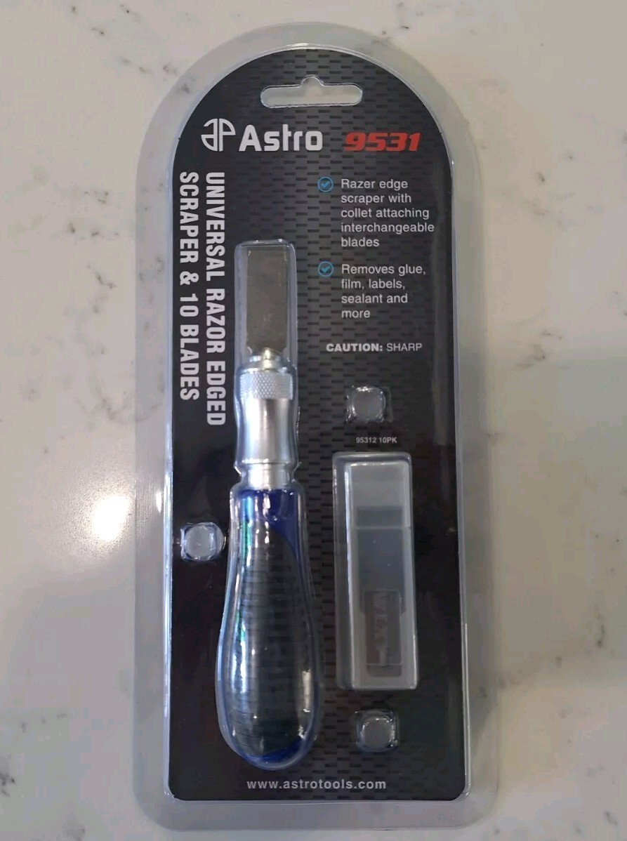 Astro Pneumatic AST-9531 Universal Razor Edged Scraper & 10 Blades
