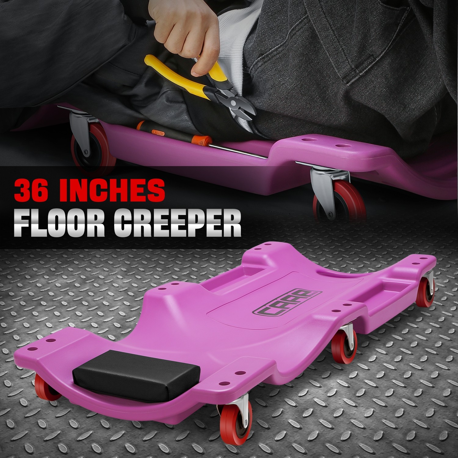 Low Profile 36" Rolling Garage Mechanic Repair Creeper w/6 Swivel Casters Purple