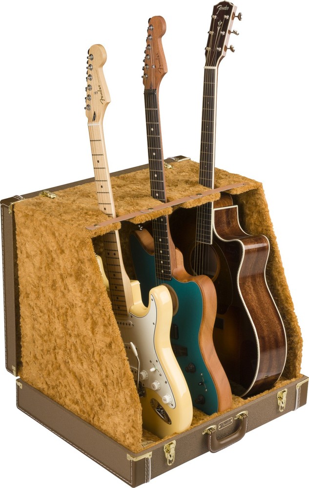 Fender Classic Series 3-Guitar Case Stand, Brown