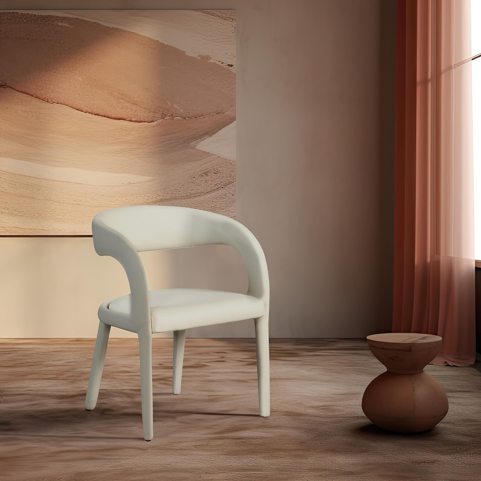 Meridian Furniture 987Cream-C Sylvester Collection Modern | Contemporary Vegan-m