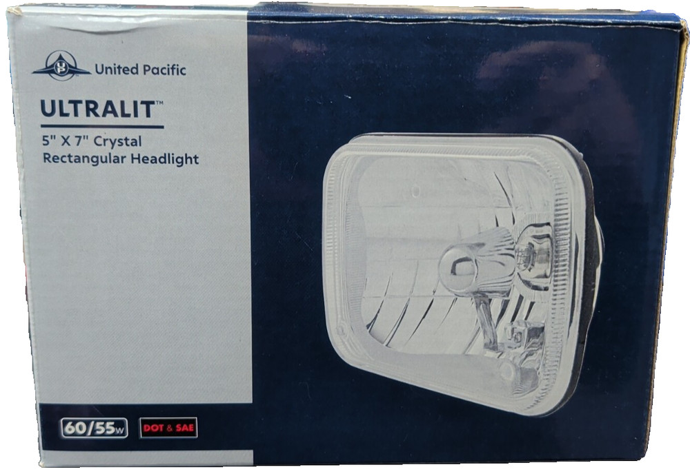 31389 UPI 5" X 7" Crystal Rectangular Headlight, Glass Lens
