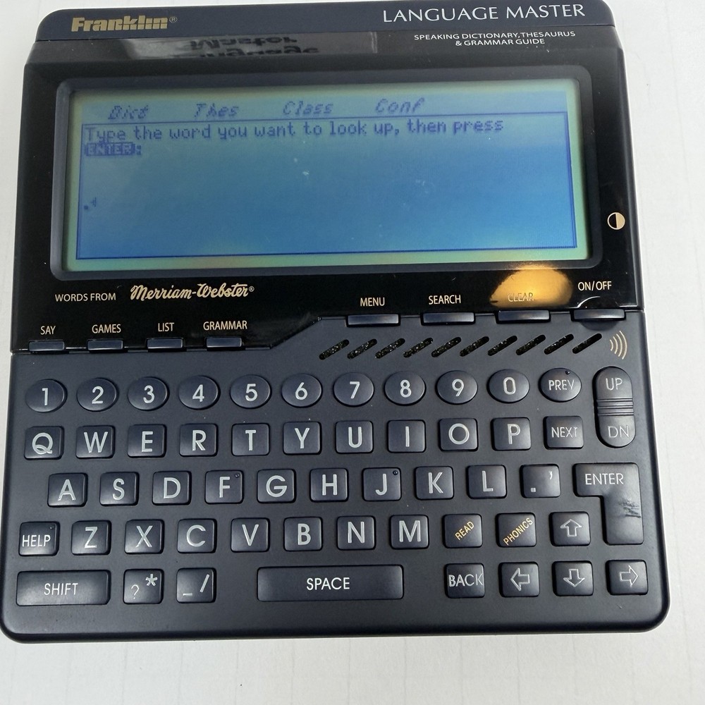 Franklin Language Master Speaking Dictionary Thesaurus Grammar LM-6000 Tested