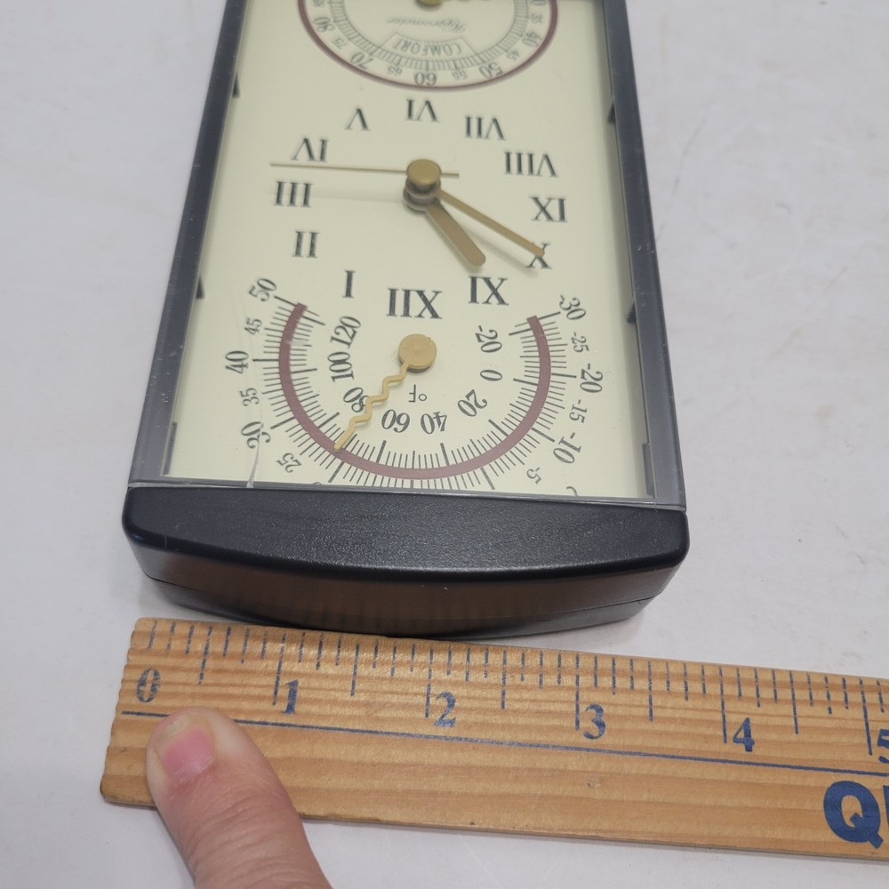Vtg Hitachi Wall Clock Temperature Guage Hygrometer Store Display Working READ