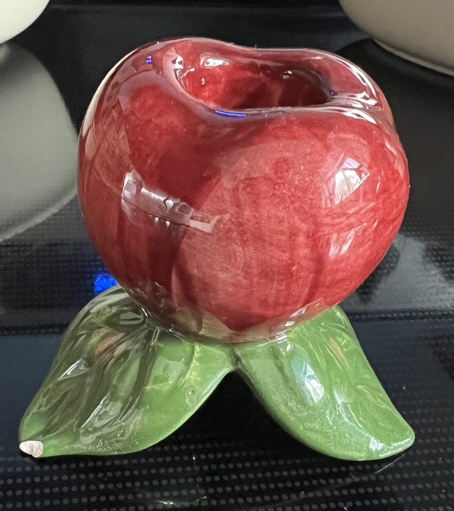 2 Franciscan Apple Divided Serving Dishes Plus 2 Franciscan Candleholders