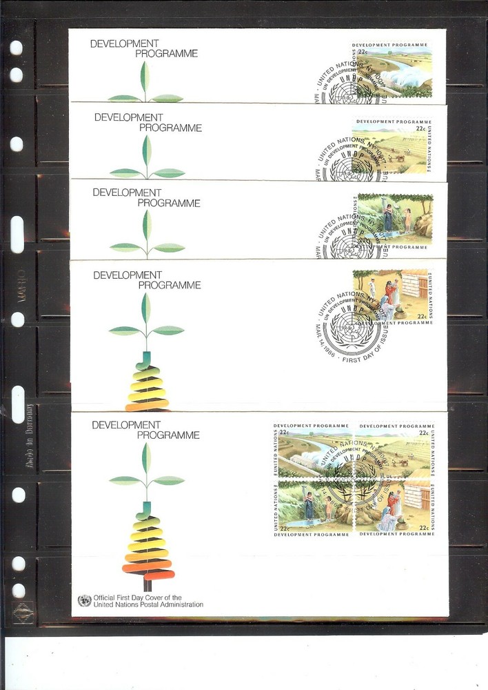 1986 Population & Development FDC's (Singles and blocks/4)-New York Office (122)