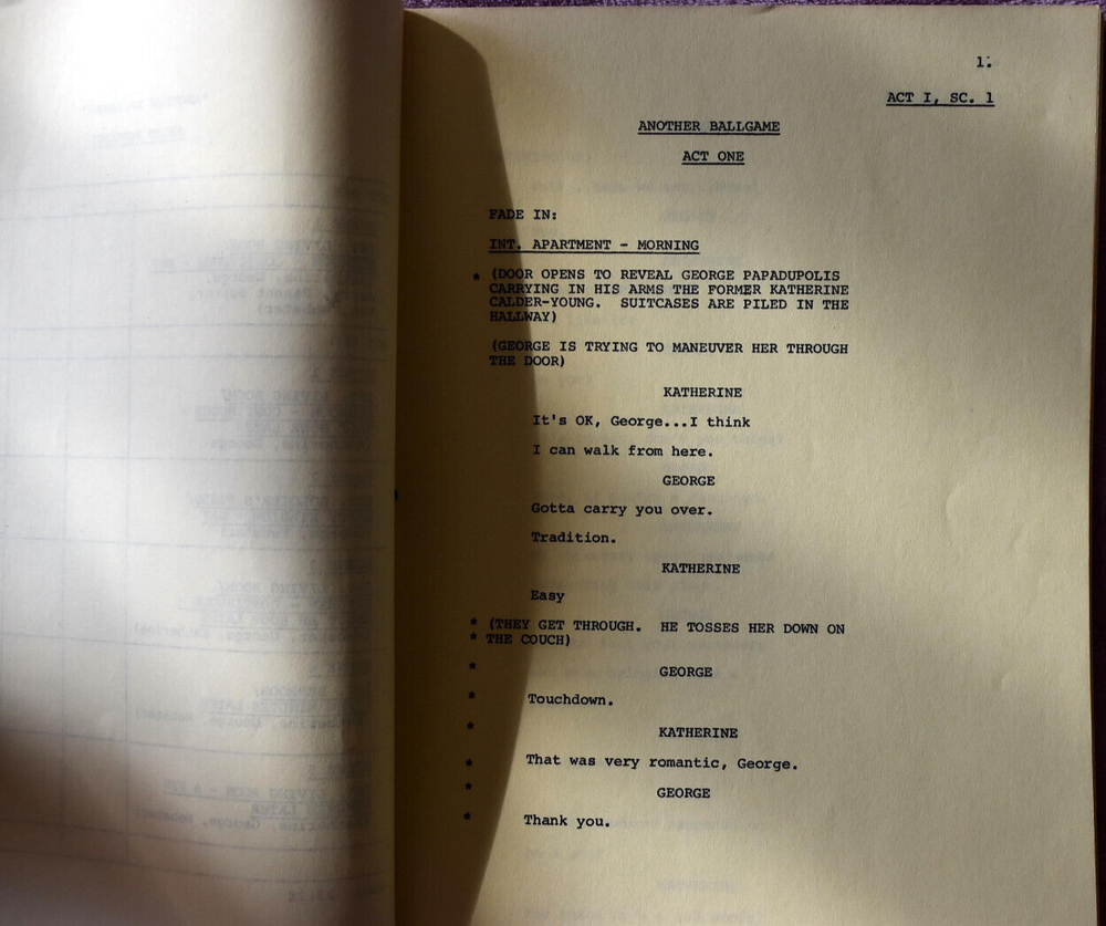 1983 " Another Ballgame " Original Sixth Revised Draft Screenplay Script