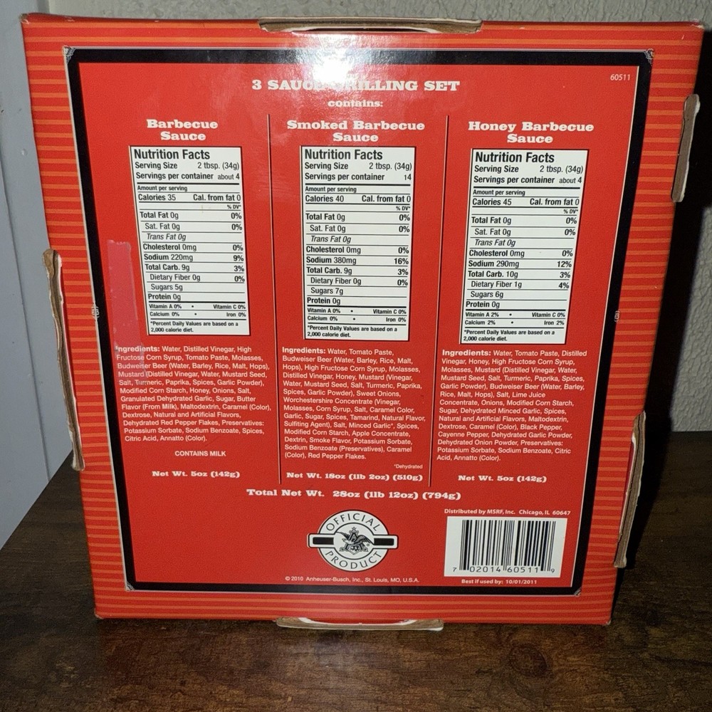 Budweiser Grilling Set with 3 Sauces * READ DESCRIPTION *