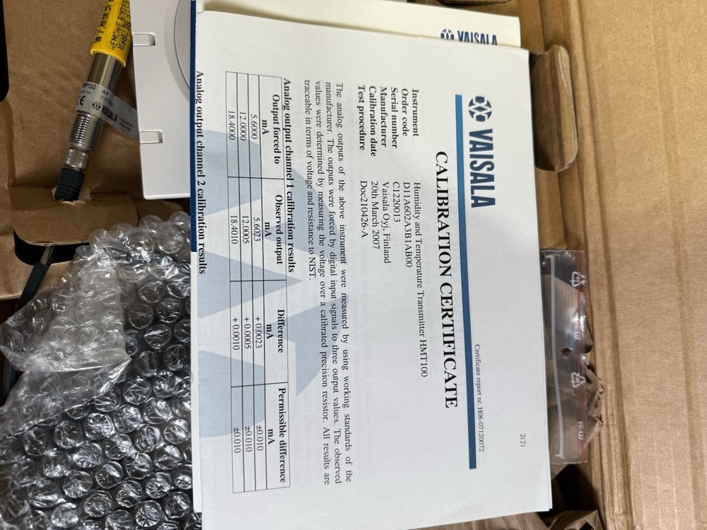 Vaisala HMT100 Humidity and Temperature Sensor Module