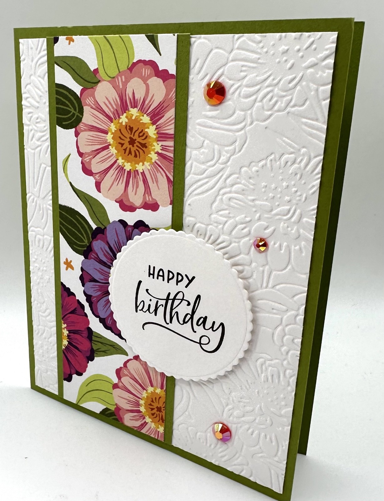 Stampin’ Up! Zinnias Sentiment Variety Card Kit-Set of 5, DSP, Embossed, Dots