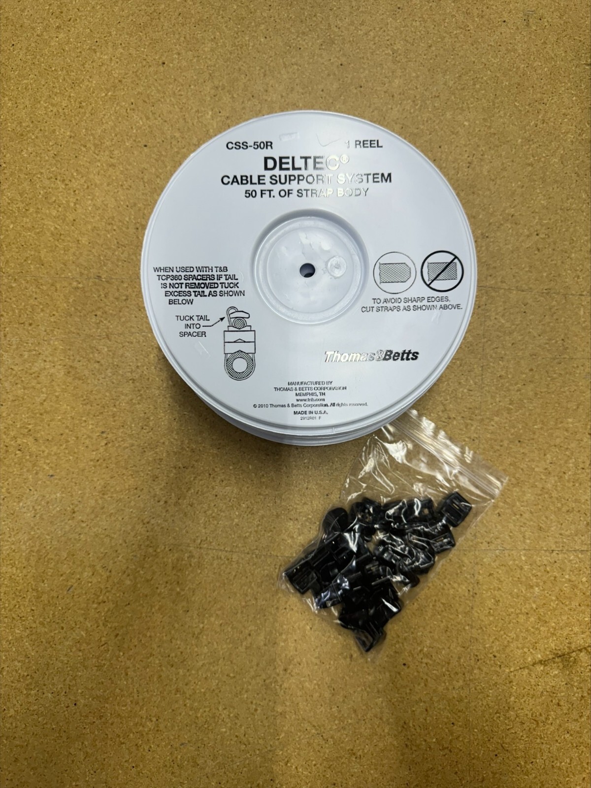 Deltec Cable Tie Straps CSS-5K, 250ft Straps with 150 Locking Heads - 1 Kit