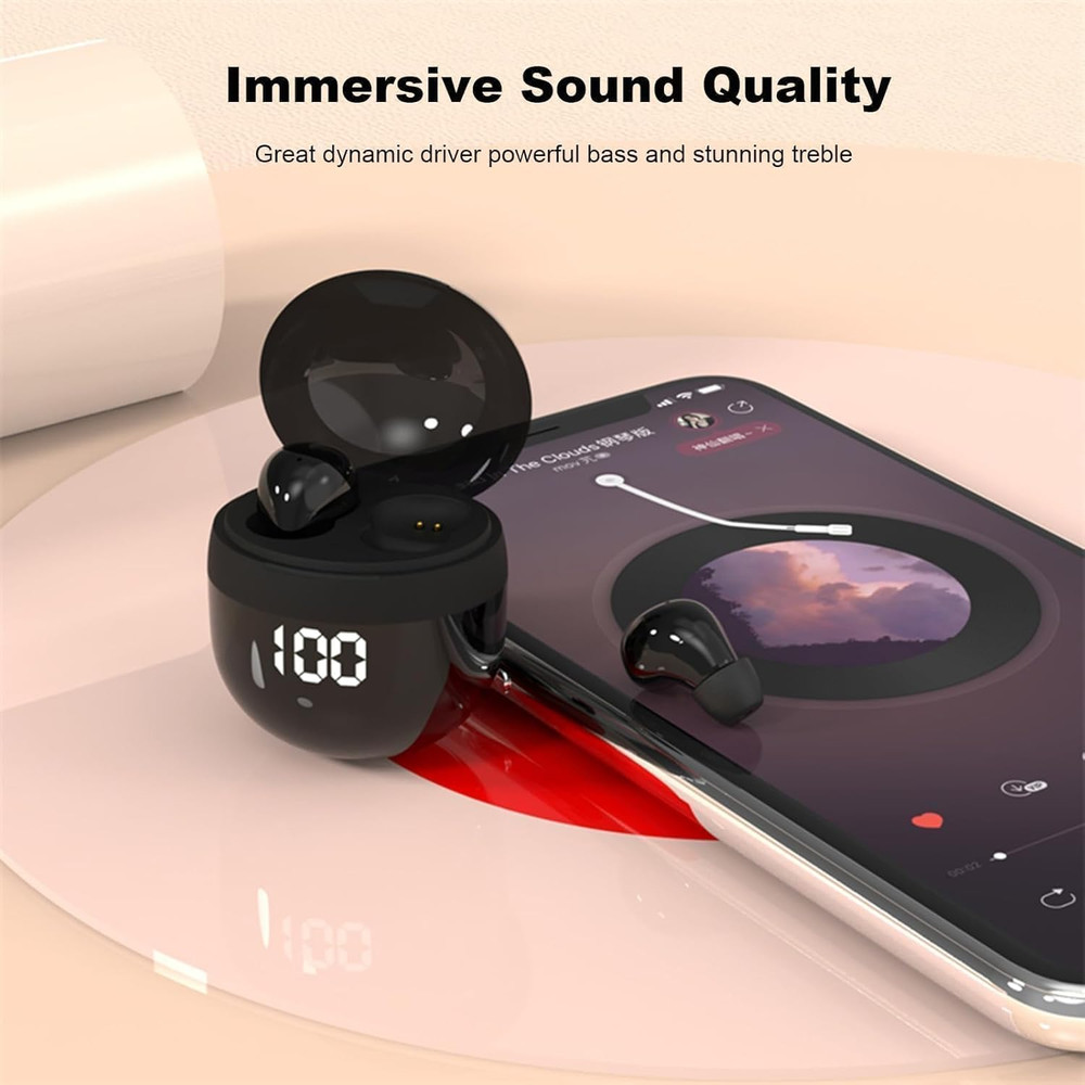 Small Mini Invisible Earbuds for Work Wireless Bluetooth Tiny Low Profile Micro