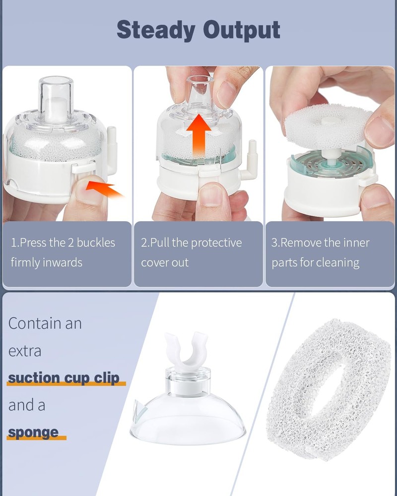 Pawfly Mini Aquarium Sponge Filter, Small Fish Tank Internal Filter