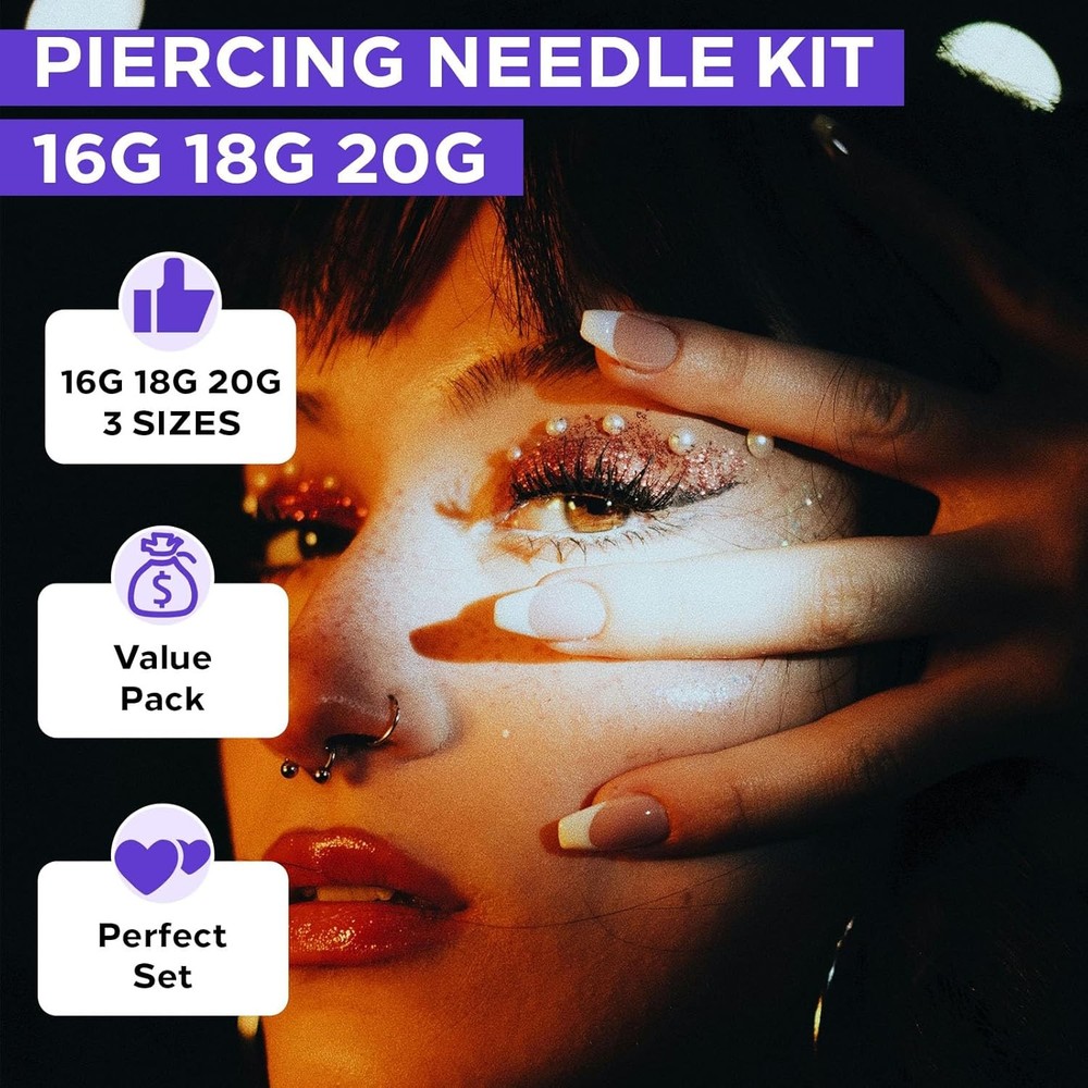 Ear Nose Piercing Kit 31pcs - Usiriy Needle Needles...