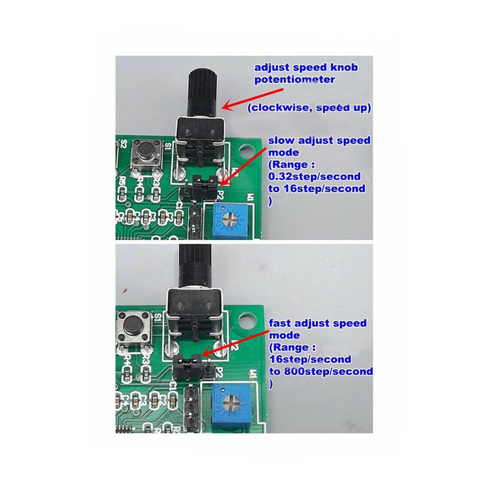 2-PHASE & 4-Phase 5-Wire Stepper Motor DC 5v-12v Driver Board Speed Controller