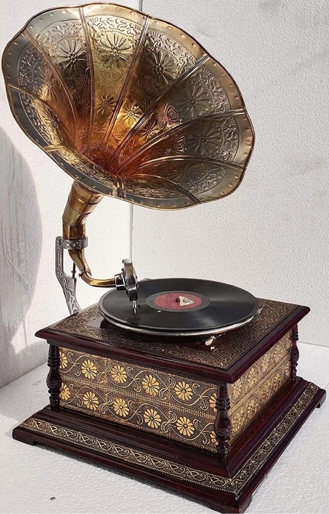 Antique Gramophone, Fully Functional Working Phonograph, win-up record player