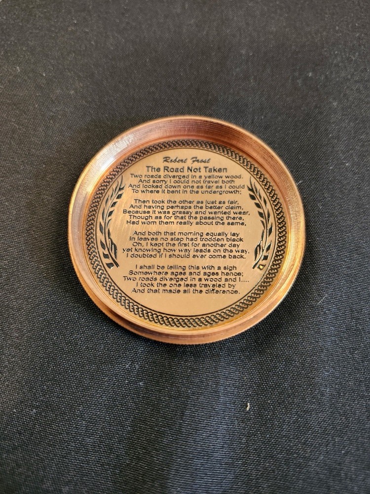 Brass Compass With 2 1/2 X 2 1/2” Leather Case