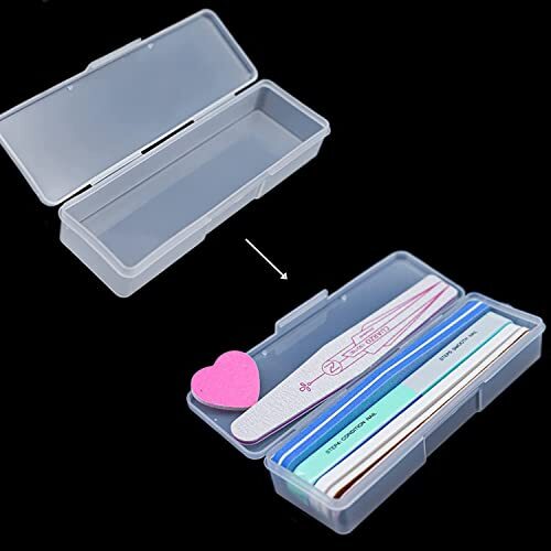 4 Pieces Plastic Storage Personal Box for Nail, Nail Implement Storage clear