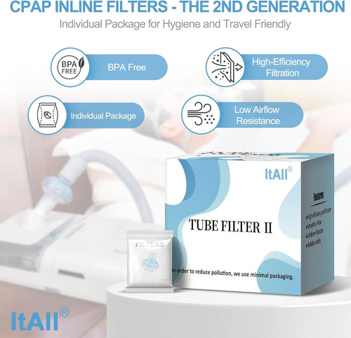 6PCs CPAP Filters for & BiPAP, Redesigned Inline Without...