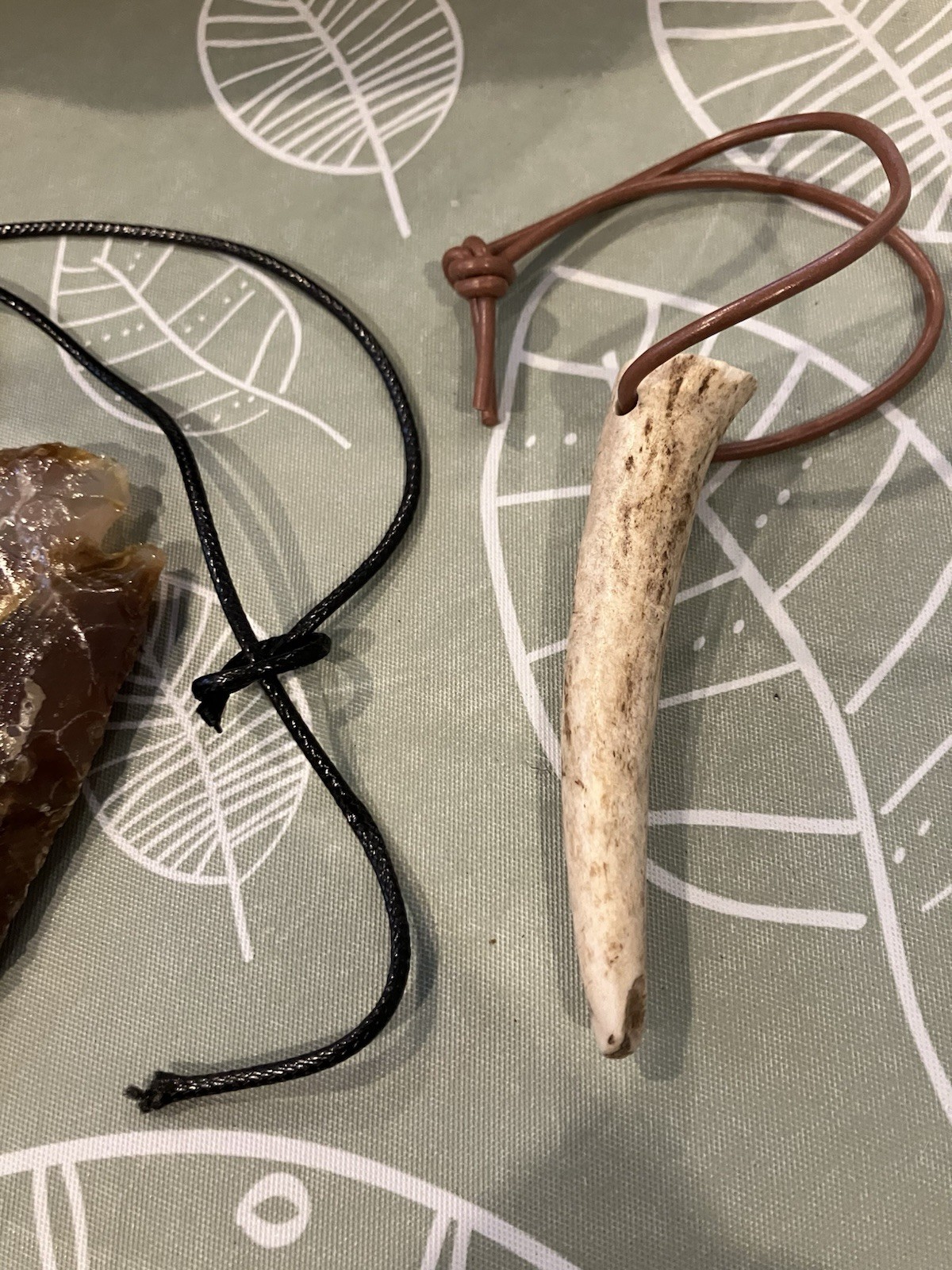 Flint Knapped Stone Arrowhead Blade W/ Antler Handle Knife 12.”inch & EXTRAS