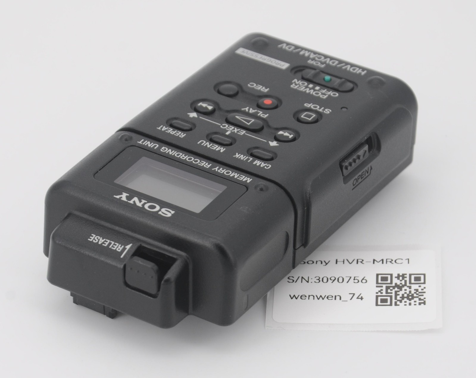 Near Mint -Sony HVR-MRC1 Memory Recording Unit With 16GB CF Card (No Cradle)