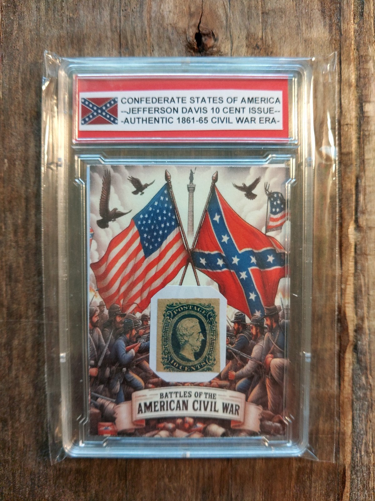 CONFEDERATE STATES OF AMERICA JEFFERSON DAVIS 10 CENT AUTHENTIC STAMP 1861-65