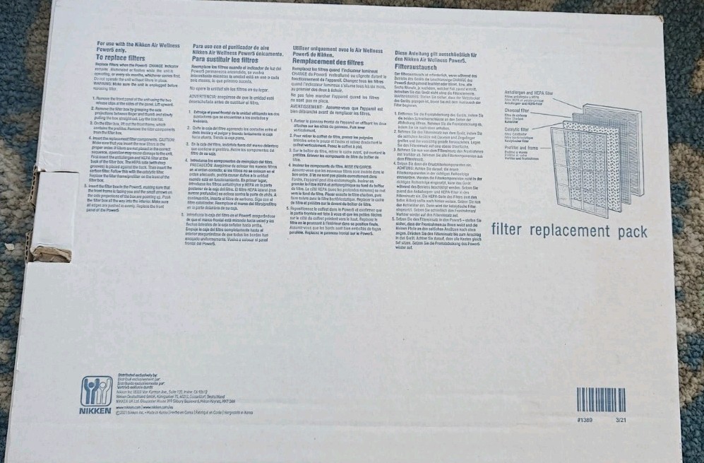 NEW - Nikken Air Wellness Power 5 Filter Replacement Pack