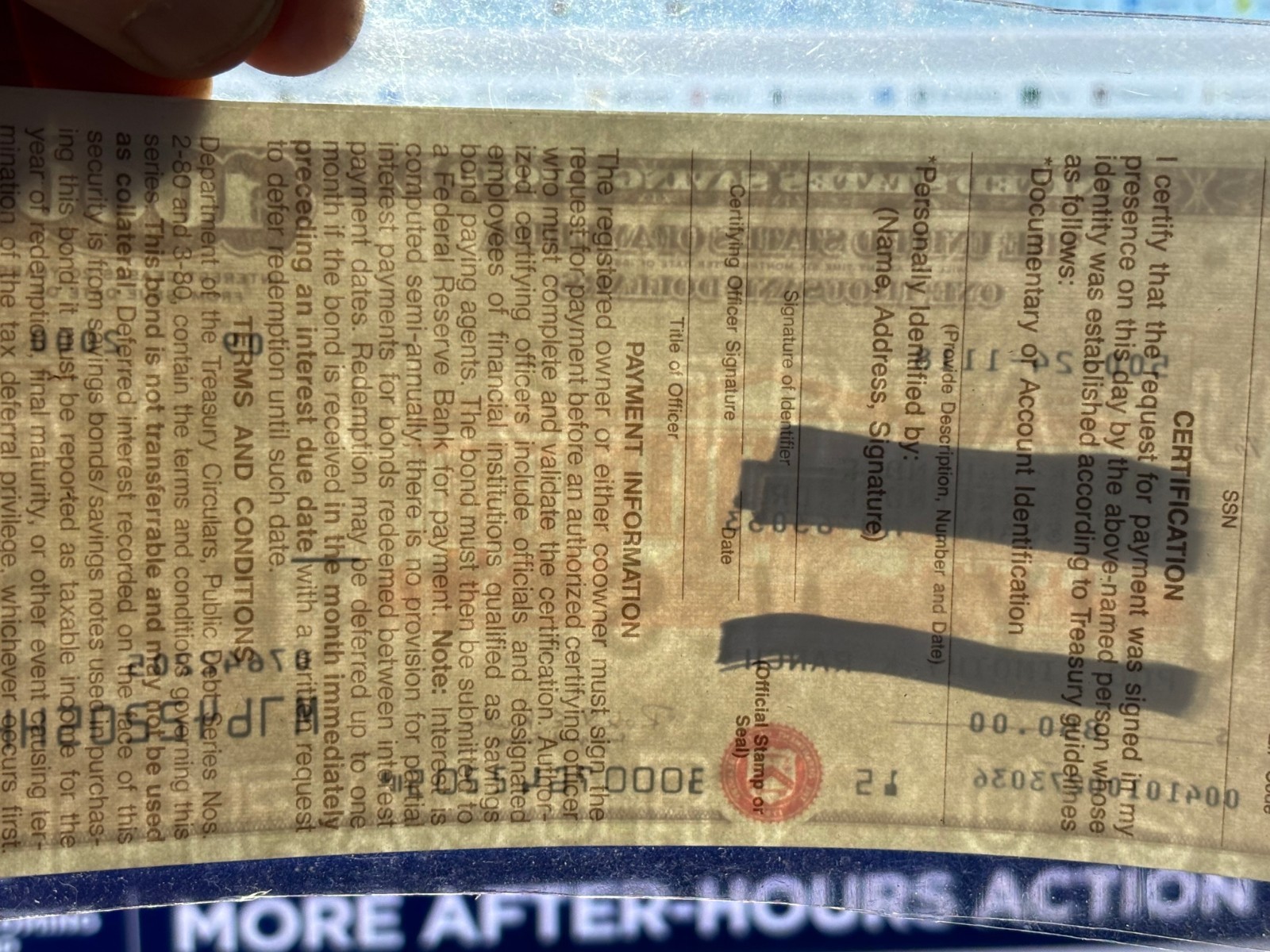 09 2000 Series HH $1000 SAVINGS BOND Albert GALLATIN Unmarked + Watermark paper