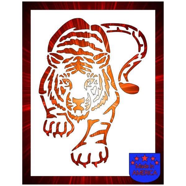7.5"x10" Clear Plastic Stencil - Tiger (SAA104)*****