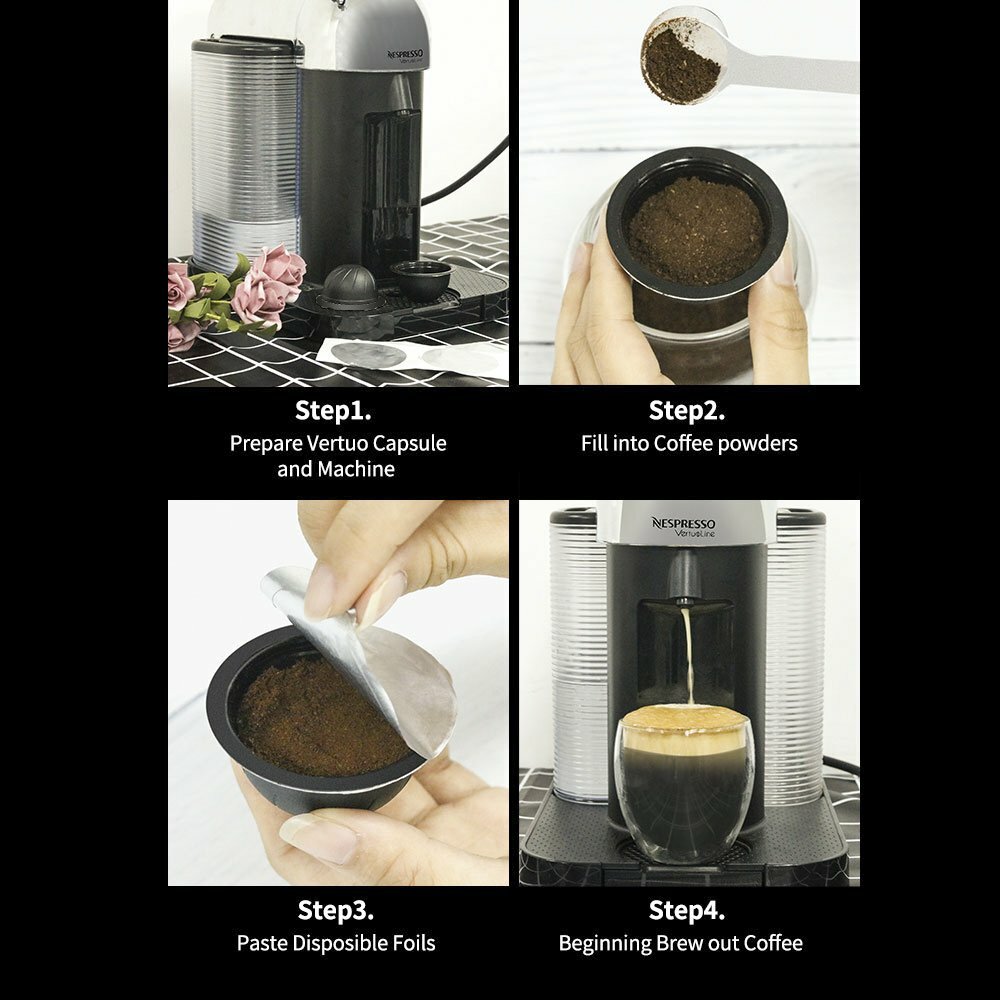 Reusable Refill Espresso Capsule Pod Shell for Nespresso Vertuo Coffee Machine