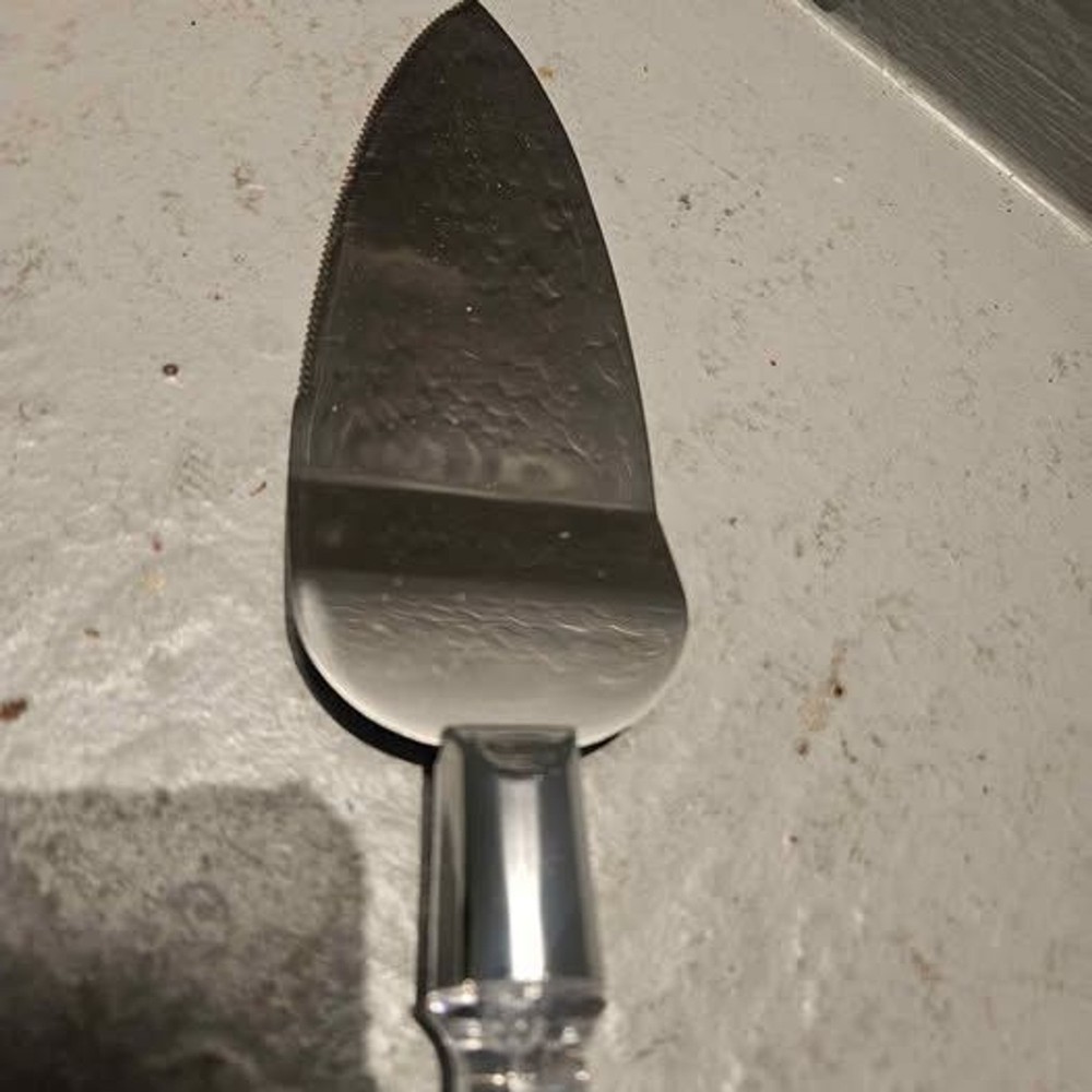 Crystal Handled Silver Plated Cake Server 10" with Original Box