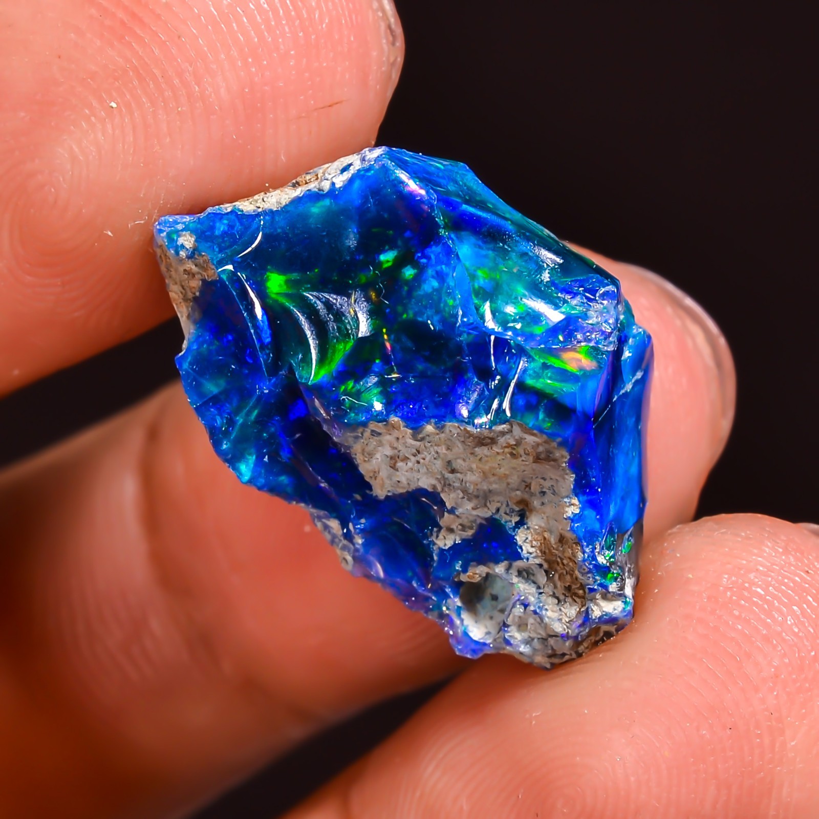 10 Ct Black Ethiopian Opal Rough, Jewelry Grade Welo Opal Rough, Multi Fire Opal