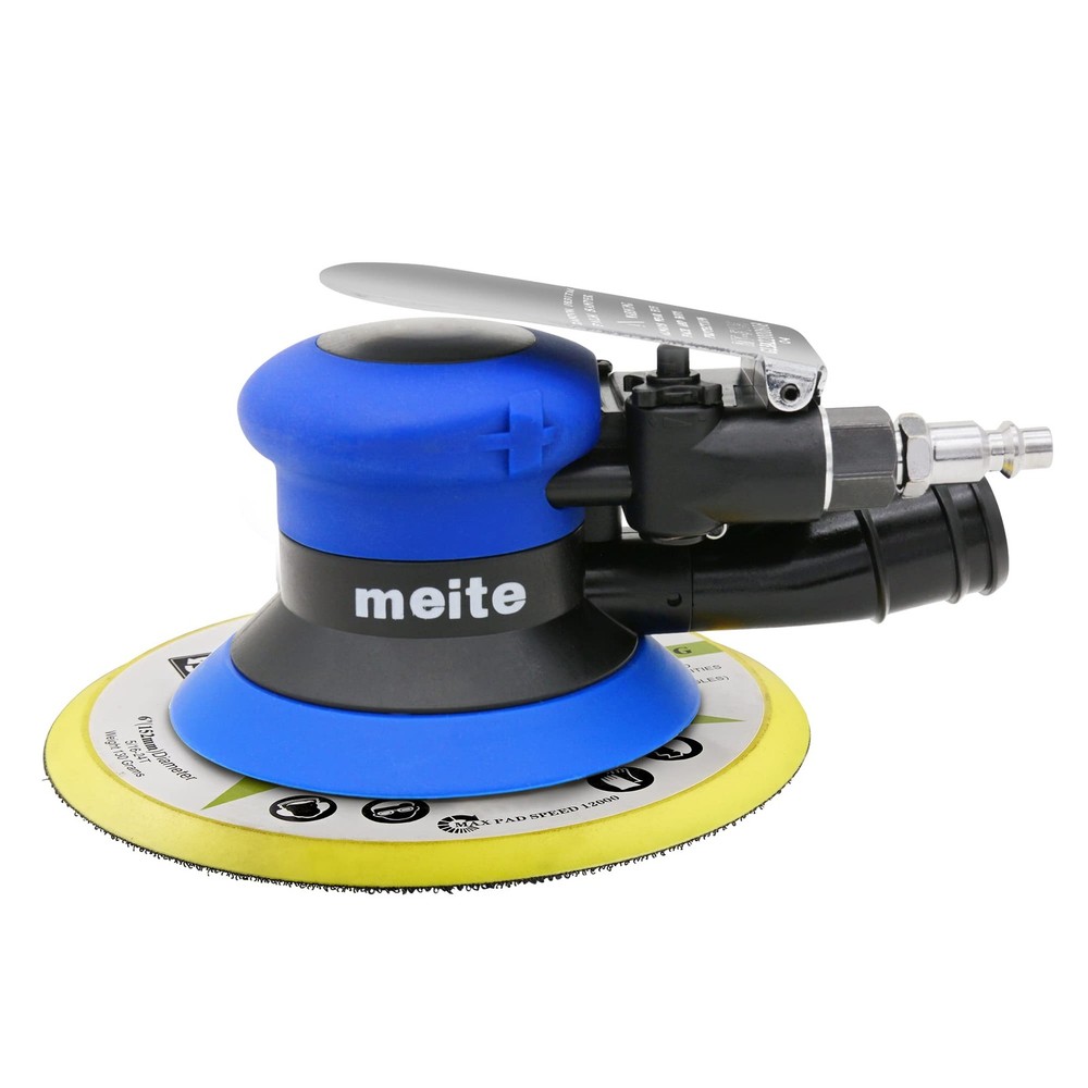 Meite 6" Random Orbital Air Sander - Variable Speed, Low Vibration, Dust Coll.