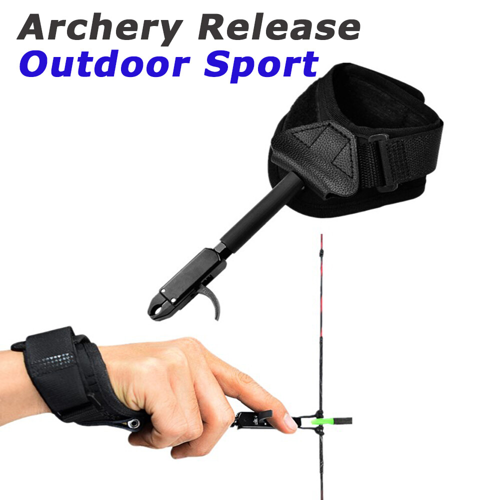 Compound Bow Trigger Buckle Arrow Release Aid Adjust Archery Leather Wrist Strap