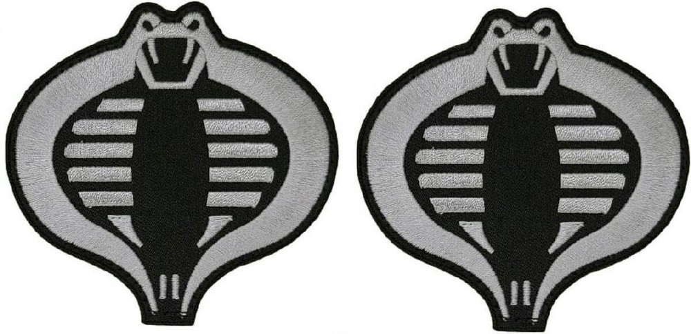 Cobra Embroidered Tactical Morale Patch |2PC  3.5" HOOK BACKING SLVR