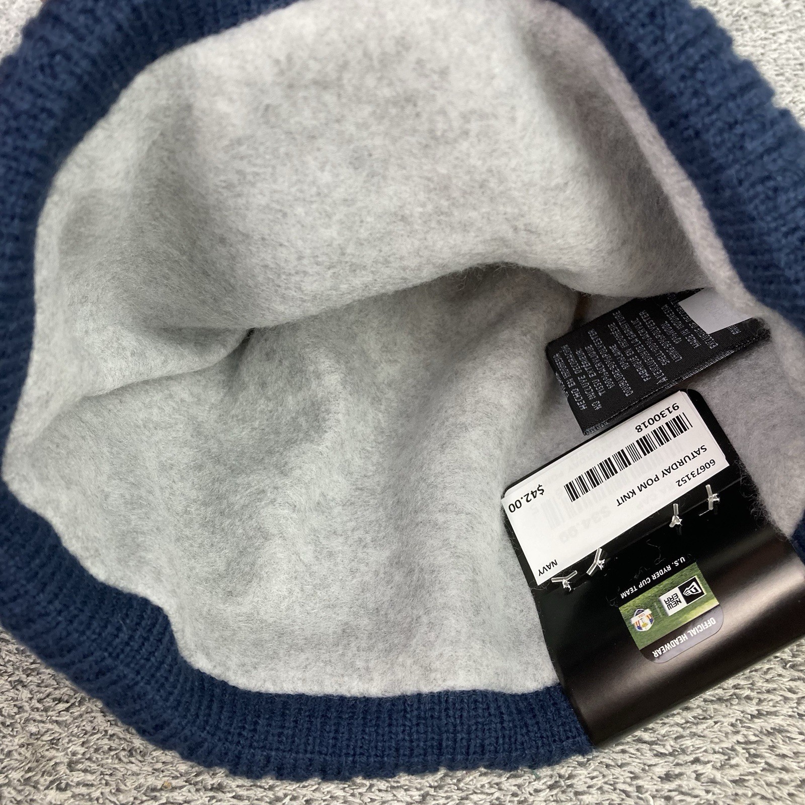 2025 Ryder Cup New Era USA Navy/Red Winter Pom Beanie/Hat - New