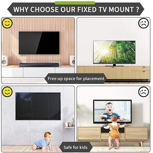 US Universal TV mount 26-63" Large Size Fixed TV Mount Wall Bracket slim