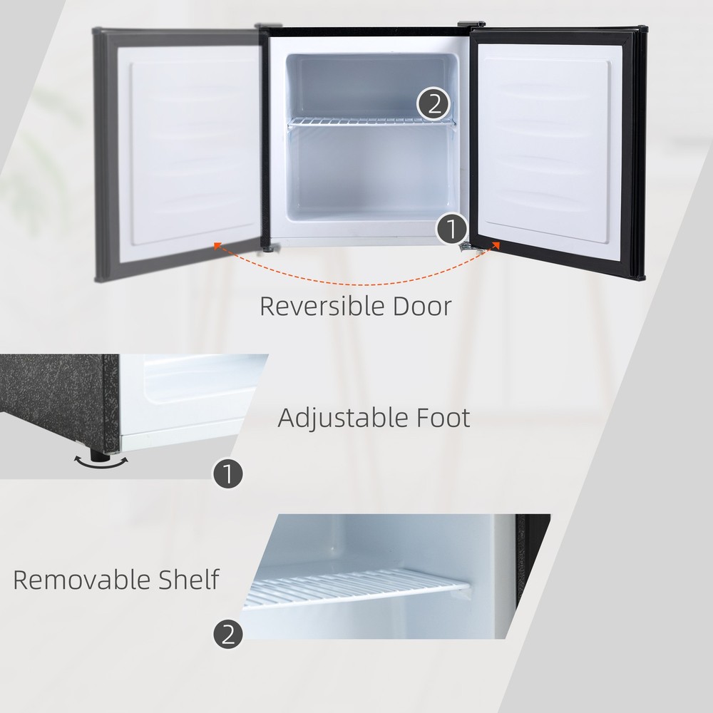 1.1 Cu Ft Mini Freezer Countertop Upright Compact Reversible Door Gray