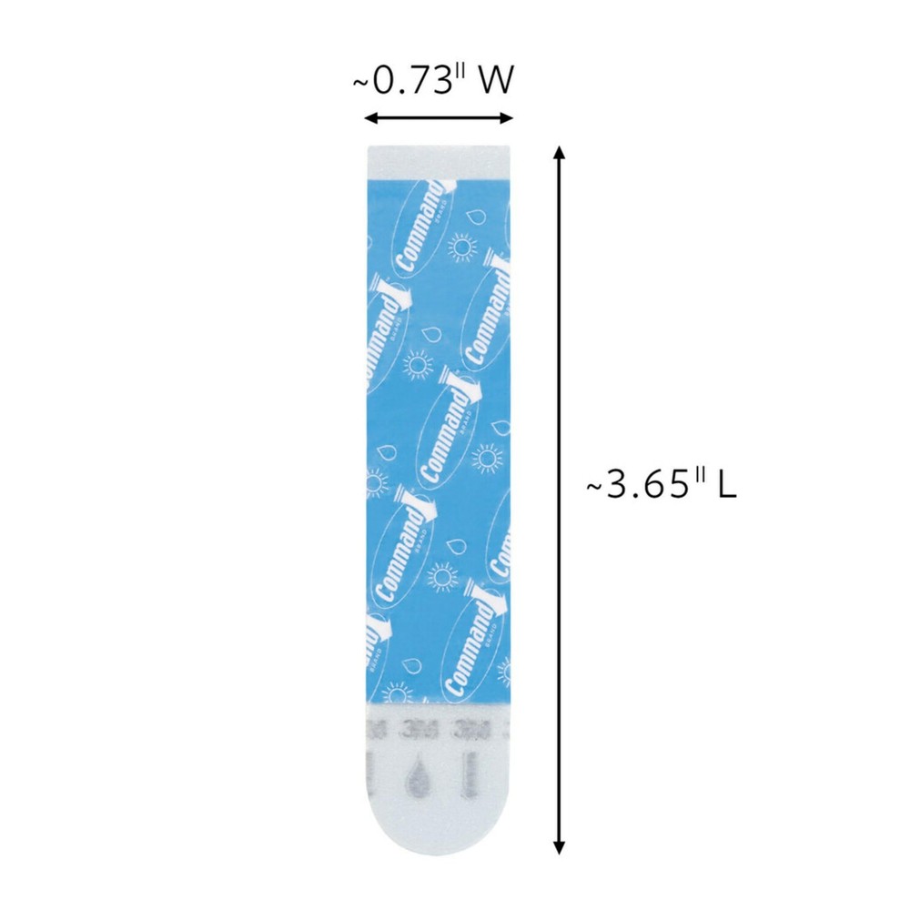 Command 5 lb Large Water-Resistant Refill Strips, 4 Reuse Large, Blue